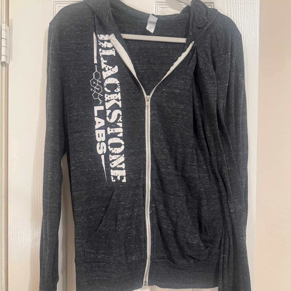 Washed Gray Zip-Up Hoodie